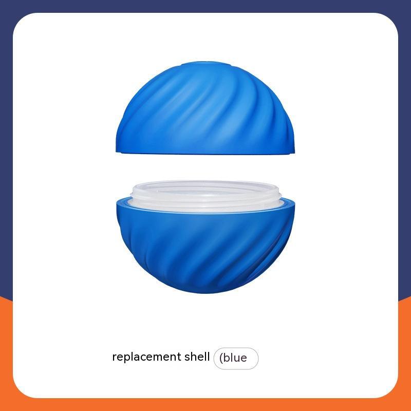 Blue replacement shell for LED jumping ball showing threaded interior