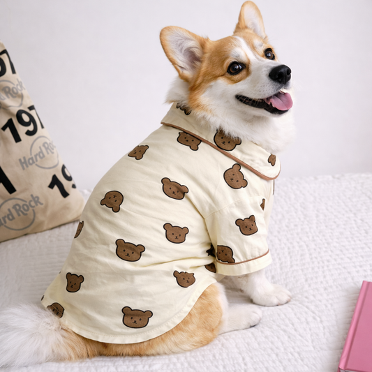 Cute Bear Print Pet Pajama Shirt
