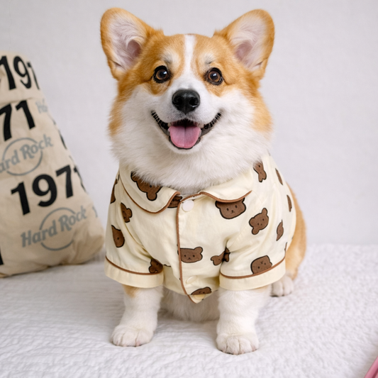 Cute Bear Print Pet Pajama Shirt