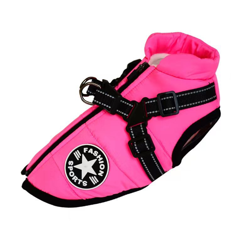 Ropa impermeable para perros, abrigo de invierno para perros con arnés, ropa cálida para mascotas, chaqueta para perros grandes, abrigo para chihuahua y labrador, disfraz