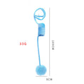 Load image into Gallery viewer, Blue spring rabbit hair ball cat toy showing length and weight dimensions
