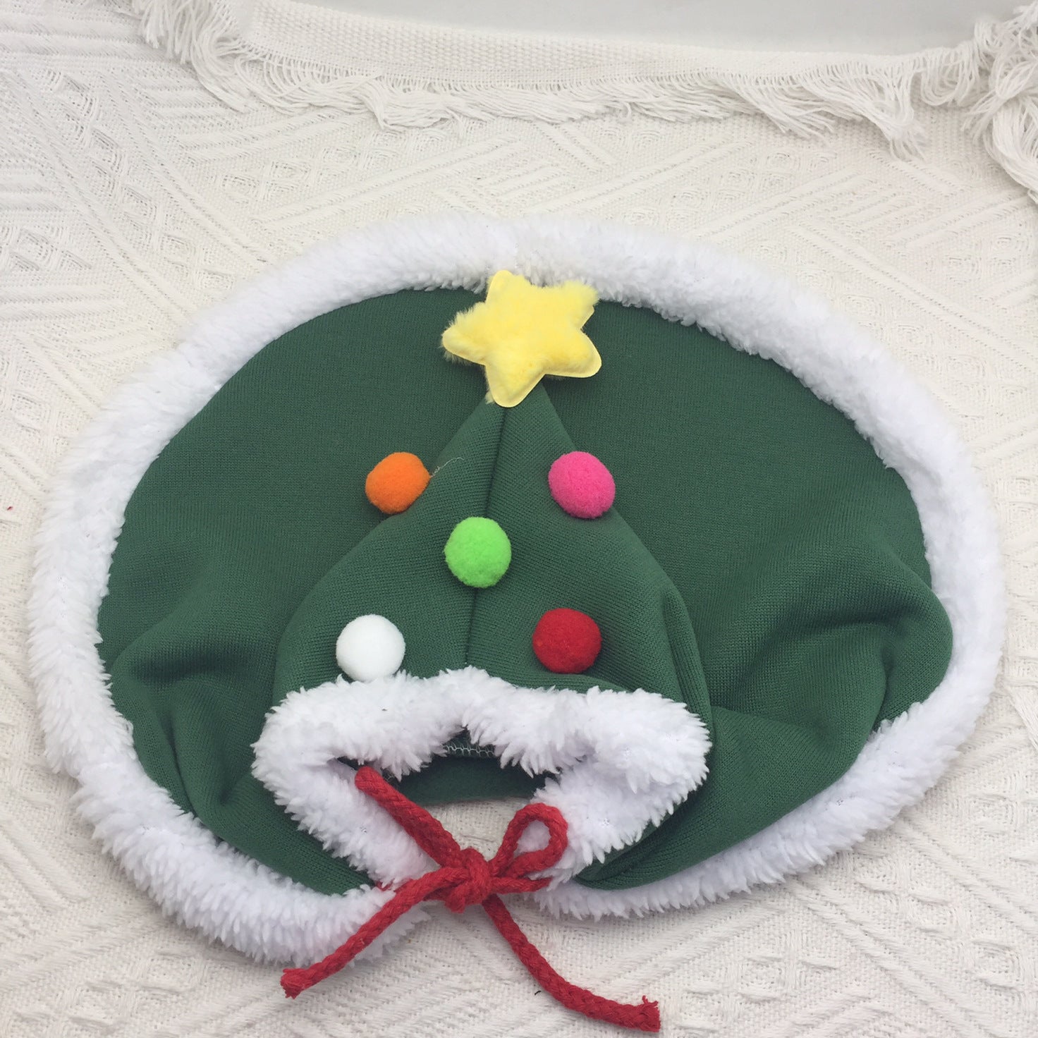 Pet Christmas Tree Cape With Velvet Stars