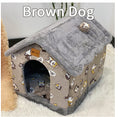 Cargar la imagen en la vista de la galería, Casa plegable para perros, cama para gatos, casa de invierno para perros, caseta para dormir, nido extraíble, cueva cerrada cálida, sofá, suministros para mascotas
