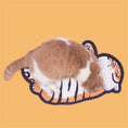 Cargar la imagen en la vista de la galería, Cat lying down on fat tiger design litter mat on orange background
