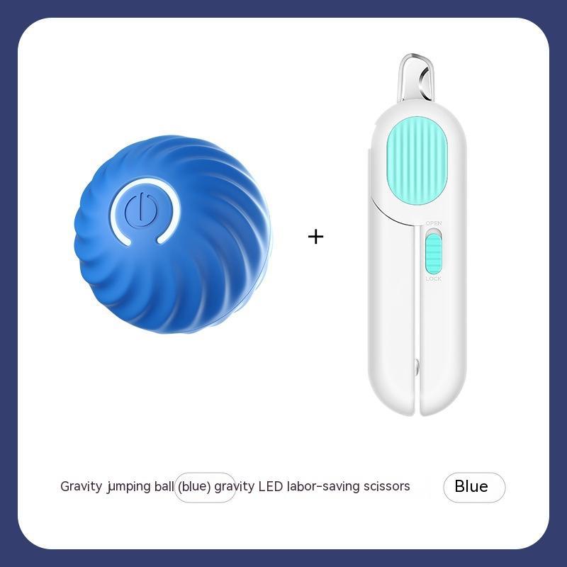 Blue LED jumping ball paired with white and blue LED labor-saving scissors