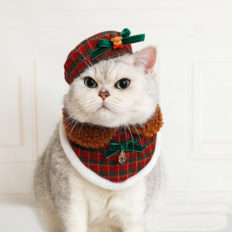 Christmas Cat Hat & Bib