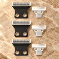 Load image into Gallery viewer, Three replacement trimmer blade sets with black blades and white toothed components
