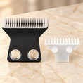 Load image into Gallery viewer, Replacement pet trimmer blade assembly with black metal backing and white toothed component. Powered trimmer not included.
