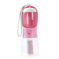 Load image into Gallery viewer, Pink version of portable 3-in-1 dog water and food bottle with strap, food container, and water reservoir
