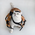 Load image into Gallery viewer, Another angle close-up of the cat in plush spider costume showing the realistic brown and black spider design
