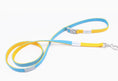 Load image into Gallery viewer, Yellow and blue adjustable woven fabric dog leash with buckle and metal clasp
