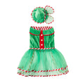 Load image into Gallery viewer, Pet Green Gauze Skirt Hat Suit Cute Dog Holiday Clothing
