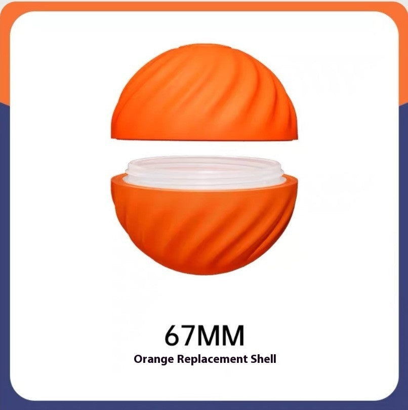 Orange replacement shell for LED jumping ball showing threaded interior