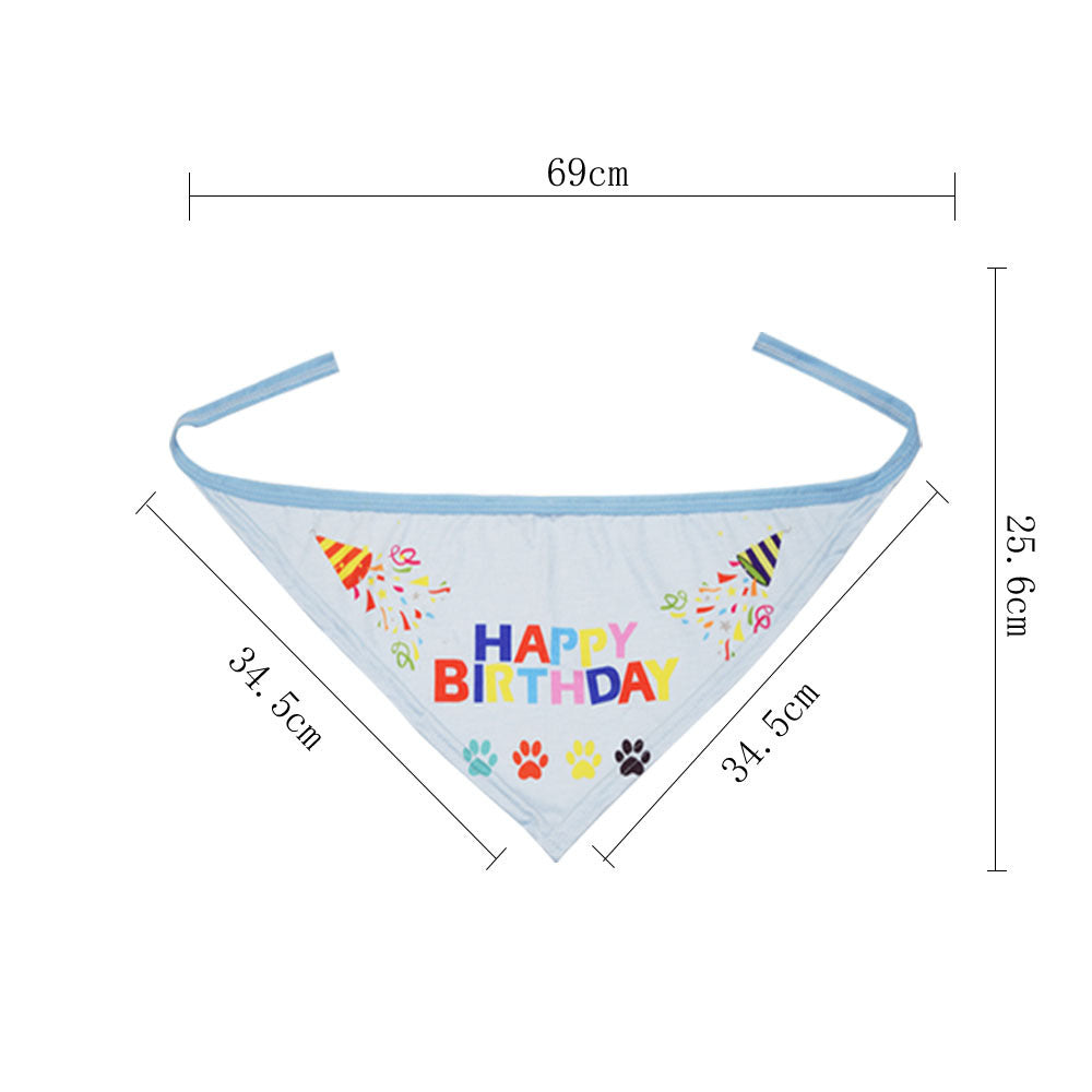 Creative Dog Birthday Hat Birthday Party Hat Printing Pet Triangular Scarf