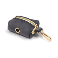Cargar la imagen en la vista de la galería, Dark gray velvet pouch with gold zipper and clip
