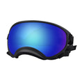 Charger l'image dans la visionneuse de la galerie, Blue polarized dog ski goggles with black frame and adjustable straps
