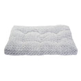 Load image into Gallery viewer, Close-up of the thick, soft light gray rose velvet dog bed showing textured plush fabric and thick cushioning
