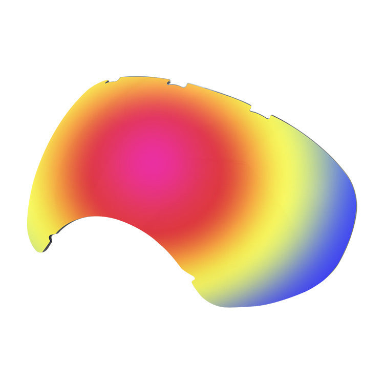 Multi-color gradient replacement lens for pet goggles with notches for attachment