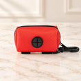 Cargar la imagen en la vista de la galería, Red unlabelled waste-bag pouch with black clip and dispensing port
