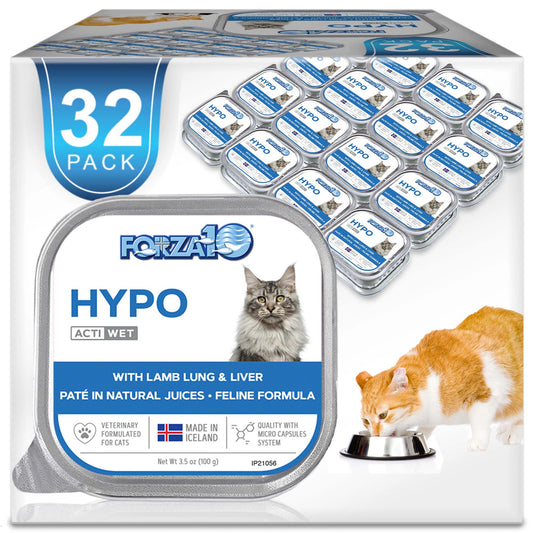 Forza10 Actiwet Hypo wet cat food pack 32 tins with lamb lung and liver