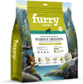 Cargar la imagen en la vista de la galería, Furry Wonder Skin & Coat Vitalize freeze-dried dog food salmon and cod recipe bag with underwater coral reef illustrated design and claims
