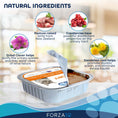 Cargar la imagen en la vista de la galería, Opened tray of Forza10 cat food showing natural ingredients highlights: pasture-raised lamb, cranberries, dried clover, and dandelion root
