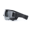 Load image into Gallery viewer, Side view of black dog goggles with adjustable strap
