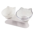 Load image into Gallery viewer, Single transparent cat ear bowl on pink base stand

