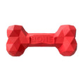 Charger l'image dans la visionneuse de la galerie, Red geometric rubber dog bone toy with BONE logo on white background
