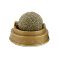 Load image into Gallery viewer, Catnip ball in brown plastic base isolated on white background
