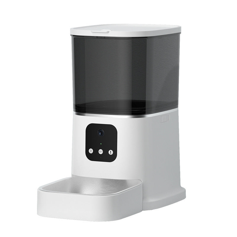 Distributeur automatique de nourriture pour animaux de compagnie, grande capacité, enregistreur vocal intelligent, contrôle par application, minuterie d'alimentation, distributeur de nourriture pour chat et chien avec bol pour animaux de compagnie WiFi