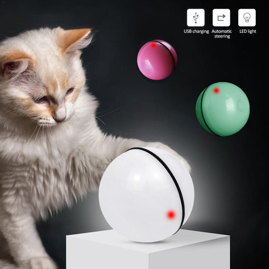 Jouet électronique à roulettes pour chat avec laser LED