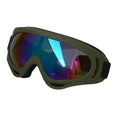 Charger l'image dans la visionneuse de la galerie, Army green dog sunglasses with reflective blue lenses on white background
