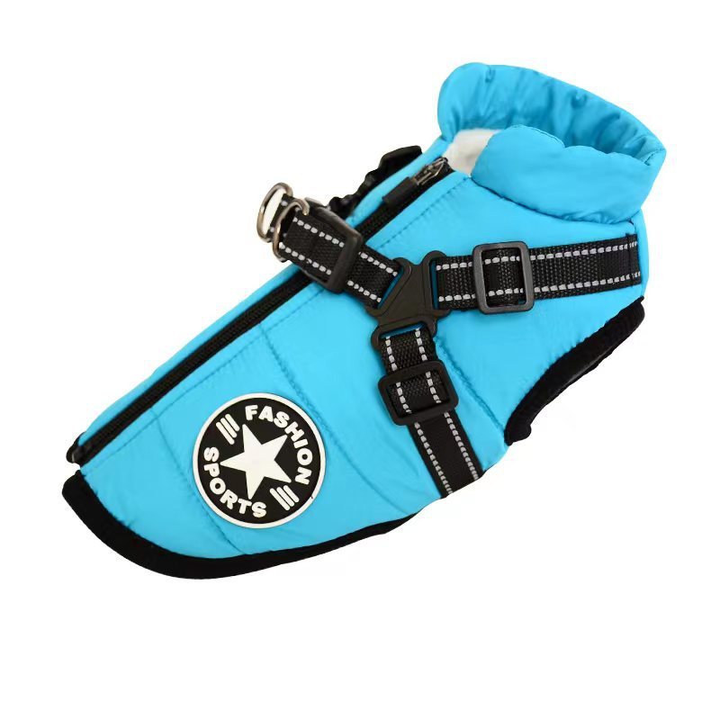 Ropa impermeable para perros, abrigo de invierno para perros con arnés, ropa cálida para mascotas, chaqueta para perros grandes, abrigo para chihuahua y labrador, disfraz