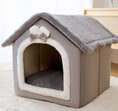 Cargar la imagen en la vista de la galería, Casa plegable para perros, cama para gatos, casa de invierno para perros, caseta para dormir, nido extraíble, cueva cerrada cálida, sofá, suministros para mascotas
