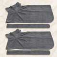 Load image into Gallery viewer, Two plain grey dog drying robes with two matching belts on ivory marble
