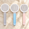 Charger l'image dans la visionneuse de la galerie, Grey blue and pink round-head grooming brushes showing pin faces on beige marble
